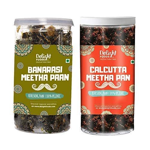 Delight Foods Mukhwas Banarasi Meetha Paan (Calcutta Paan 100g + Banarasi Paan 100g)_Packing May Vary