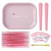 50Pcs Pink Rolling Tray Kit Includes Metal Tray, 40Pack 110MM Pre-Rolled Cones, Storage Tubes, Sealable Bags, Mini Spoon, Rolling Set (50pcs-L-Pink) view 1