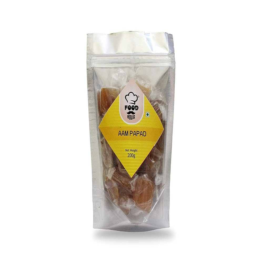 Foodholic Aam papad, Premium Khatta Mitha Aam Papad Slice Bar (200 Gm)_Packing May Vary