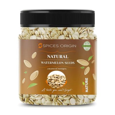 Spices Origin Natural Watermelon Seeds 250g - High in Protein, Raw Watermelon Seeds for Eating (Without Shell) | Tarbooja Seeds | Fresh Tarboj Beej Magaj_Packing May Vary