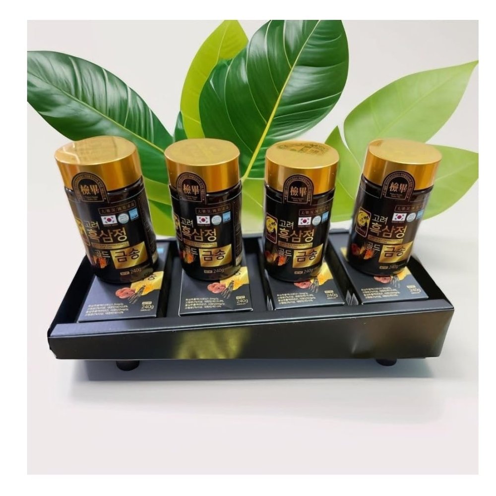 123 UBuy Shop V12 Korea Black Ginseng Extract Cordyceps Reishi Mushroom 960g (240g 4ea) Immune Support, Energy Booster, Fatigue Recovery, Mental Performance.