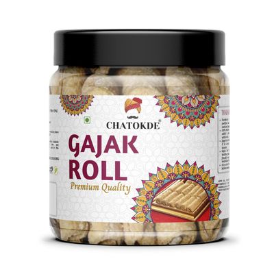 CHATOKDE Khasta Gud (Jaggery) Gajak Roll | Winter delights Special | Sesame Bar Roll | Til Wale Gajjak Roll (Gachak) 225gm_Packing May Vary