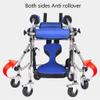 Children's Rollator Walker Folding Rolling Walking Mobility Aid with Padded Seat and Backrest Height Width Adjustment for Cerebral Palsy Kids Elderly view 3