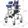 Children's Rollator Walker Folding Rolling Walking Mobility Aid with Padded Seat and Backrest Height Width Adjustment for Cerebral Palsy Kids Elderly view 4
