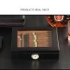DNZOGW Cigar HumidorHumidor Cigar Box Glass Top Cigar Box With Hygrometer Humidifier And Divider, Desktop Cedar Wood Storage Case Holds 20 Cigars, 24cm*21.5cm*6.6cm, black, FYXJ01 view 3