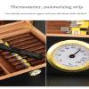 DNZOGW Cigar HumidorHumidor Cigar Box Glass Top Cigar Box With Hygrometer Humidifier And Divider, Desktop Cedar Wood Storage Case Holds 20 Cigars, 24cm*21.5cm*6.6cm, black, FYXJ01 view 4