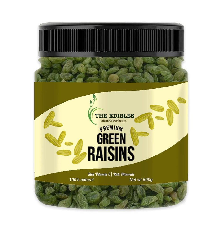 THE EDIBLES Green Afghani Raisins |Hari Kismish 250 gm | Dried Green Raisins _Packing May Vary