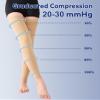 Extra Wide 20-30mmHg Thigh High Compression Stockings 5XL with Silicone Grip Top & Footless  Opaque Firm Graduated Support Hose for Varicose Veins, Lymphedema, DVT, Swelling & Travel Black view 4