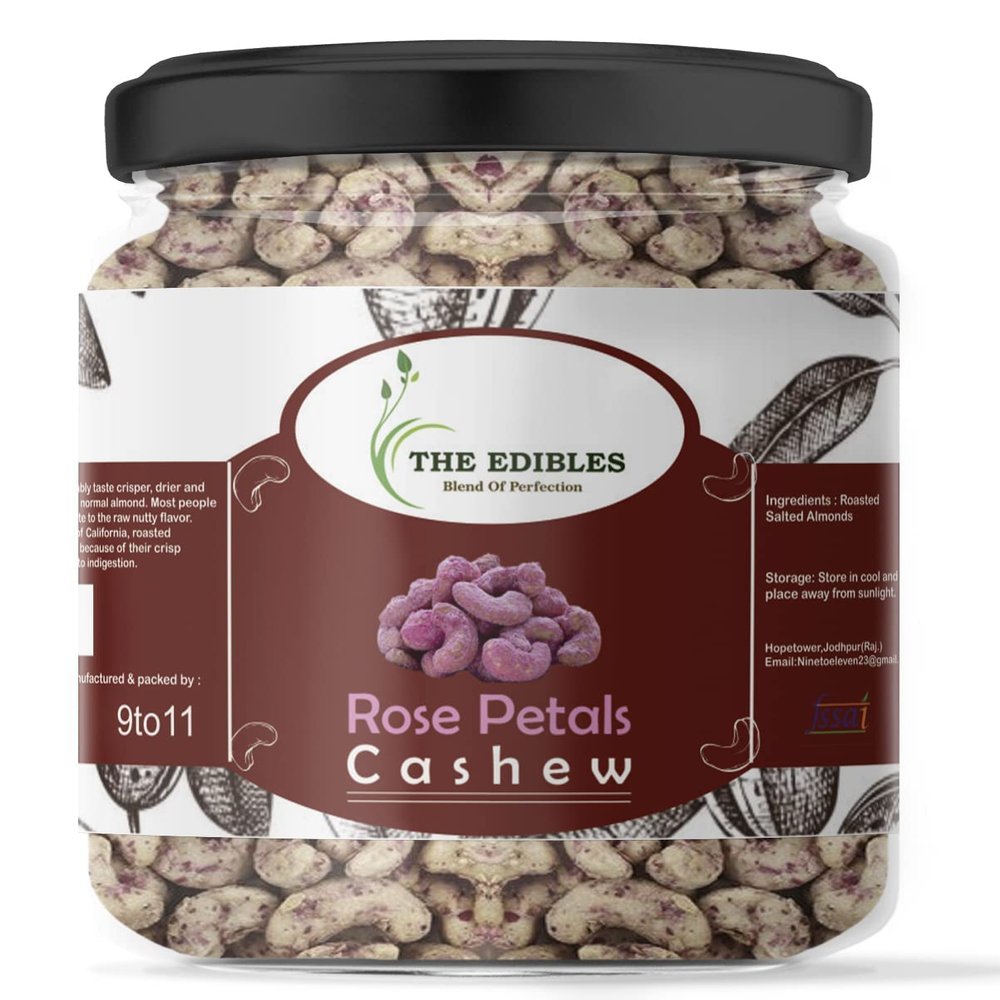 THE EDIBLES Natural Flavored Nuts Rose Flavoured Cashew Nuts 200 gm_Packing May Vary