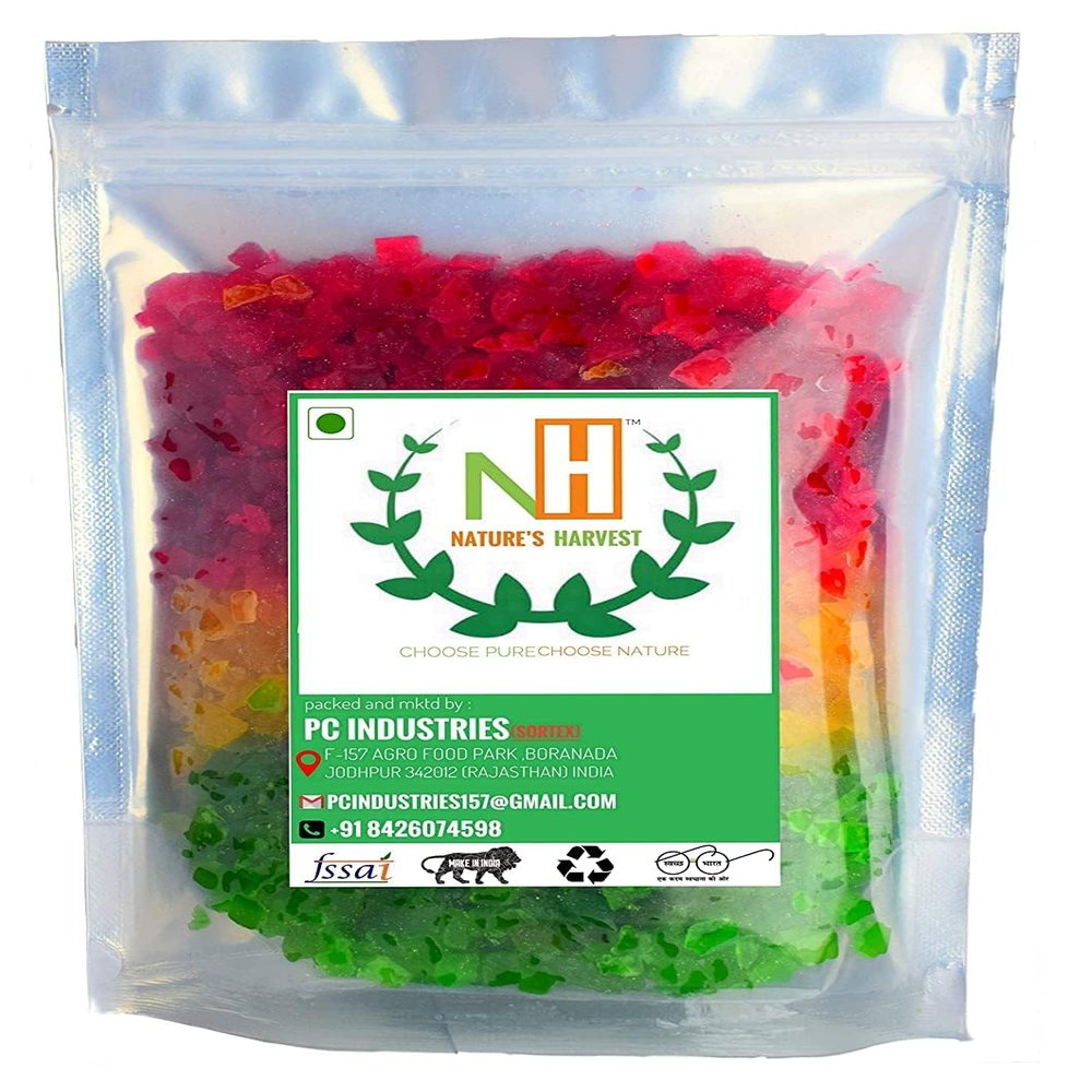 Nature's Harvest : Tutti Frutti-Cherries-Fresh Fruits -Tutti Frutti for Cake (400g)_Packing May Vary