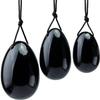 Yibaigems Black Jade Y-O-N-I Eggs Massage Stone, Black Obsidian Massage Balls, Natural Crystal Massage Stone, Stress Release Exercise Balls for Women Pelvic Muscles Train view 1