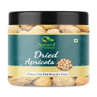 Nature Connect Turkish Dried Apricot Dry Fruits 200 gms| Dried Apricot Soft and Big Size Khumani | Apricots with Jar |apricots without shell |Khumani Khubani_Packing May Vary