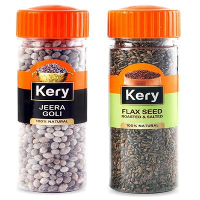 Kery Jeera Goli & Roasted Alsi Flax Seed Mukhwas , 2 Bottles, 260g_Packing May Vary