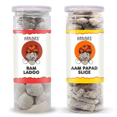 HARIBAS Mango Slice 200gm & Ram Ladoo 200gm_Packing May Vary