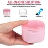 FOMIYES Leak- Bath with Cleaner Brush and Retainer Holder Box - Care for Dentures, Braces, and, Ideal for Traveling (Pink) view 4