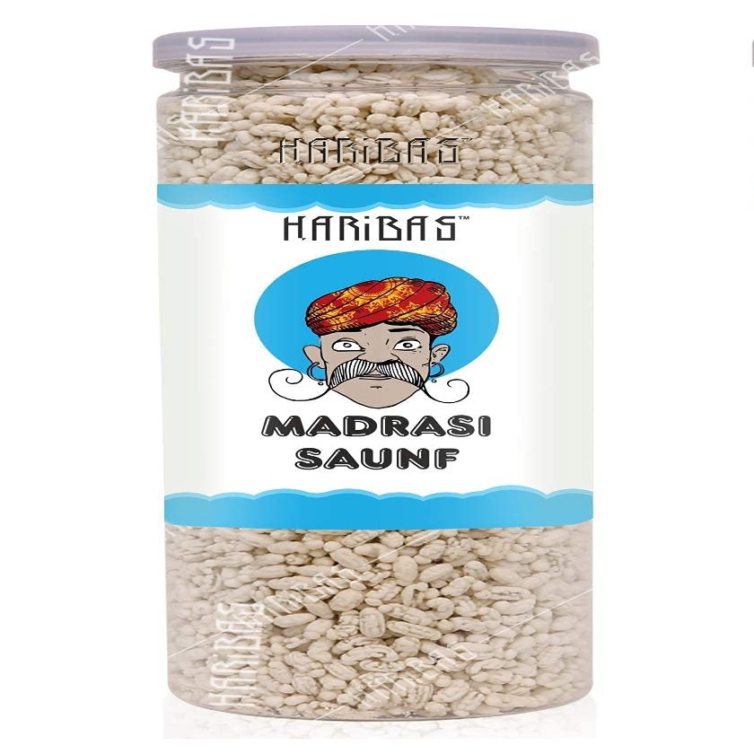 HARIBAS Madrasi Mukhwas (White Madrasi Saunf) 200GM in Tin Can| Pure and Premium Mukhwas Mouth Freshener_Packing May Vary