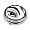 GHZWACKJ Pill Box 3 Compartment Round Small Pill Case Travel Pillbox for Purse Pocket Eyelash Metal Medicine Organizer Portable Pill Container Holder to Hold Vitamins MedicationSupplements, Black view 4