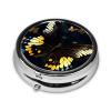 Pill Box 3 Compartment Round Small Pill Case Travel Pillbox for Purse Pocket Animal Butterfly Metal Medicine Organizer Portable Pill Container Holder to Hold Vitamins MedicationSupplements view 4