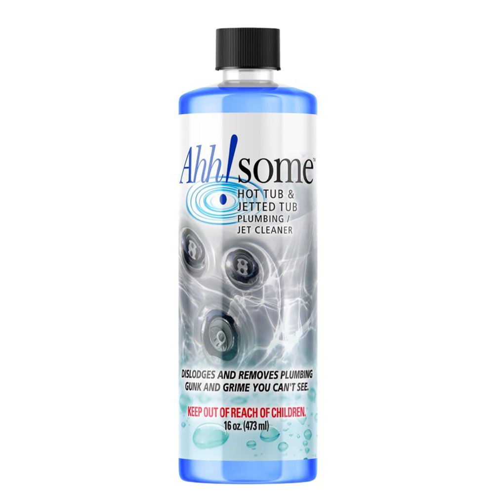 AhhSome Jetted Tub & Hot Tub Cleaner, Powerful Spa Bath Cleaning Solution for Jacuzzis & Whirlpools,16 oz (8 Treatments), Professional Grade Septic Safe Solution for Hot Tubs, Made in USA
