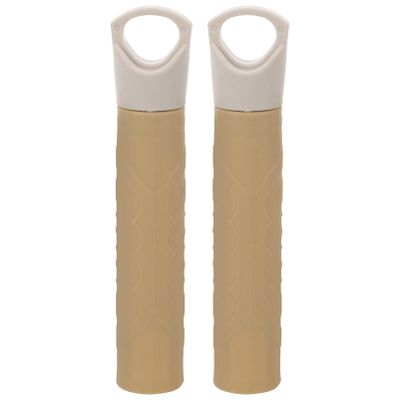Alipis Mop Handle End, 2pcs Broom Mop Rod Handles Dustpan End Sleeve Replacement Grips for Reaching Pole Clothesline Stick Broom Tube Tail Hanger, 13.30X2.40X2.40CM, Khaki