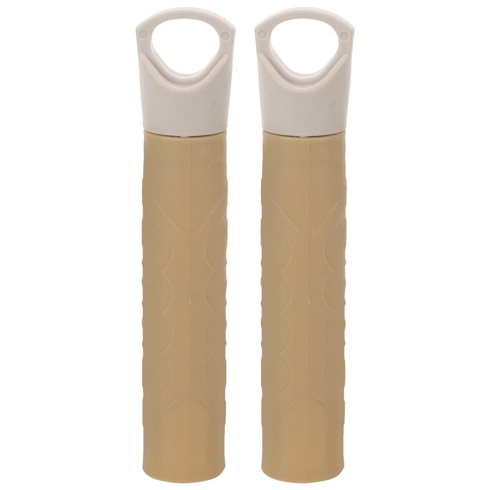 Alipis Mop Handle End, 2pcs Broom Mop Rod Handles Dustpan End Sleeve Replacement Grips for Reaching Pole Clothesline Stick Broom Tube Tail Hanger, 13.30X2.40X2.40CM, Khaki