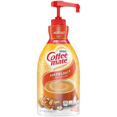 Nestle Coffee Mate Coffee Creamer, Hazelnut, Concentrated Liquid Pump Bottle, Non Dairy, No Refrigeration, 50.7 oz (Pack of 6)