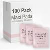 100 Bulk Pads with Wings Individually Wrapped for Women Homeless, Postpartum, Hospitals, Feminine Incontinence Menstruation Sanitary Pads for Women view 1