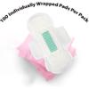 100 Bulk Pads with Wings Individually Wrapped for Women Homeless, Postpartum, Hospitals, Feminine Incontinence Menstruation Sanitary Pads for Women view 4