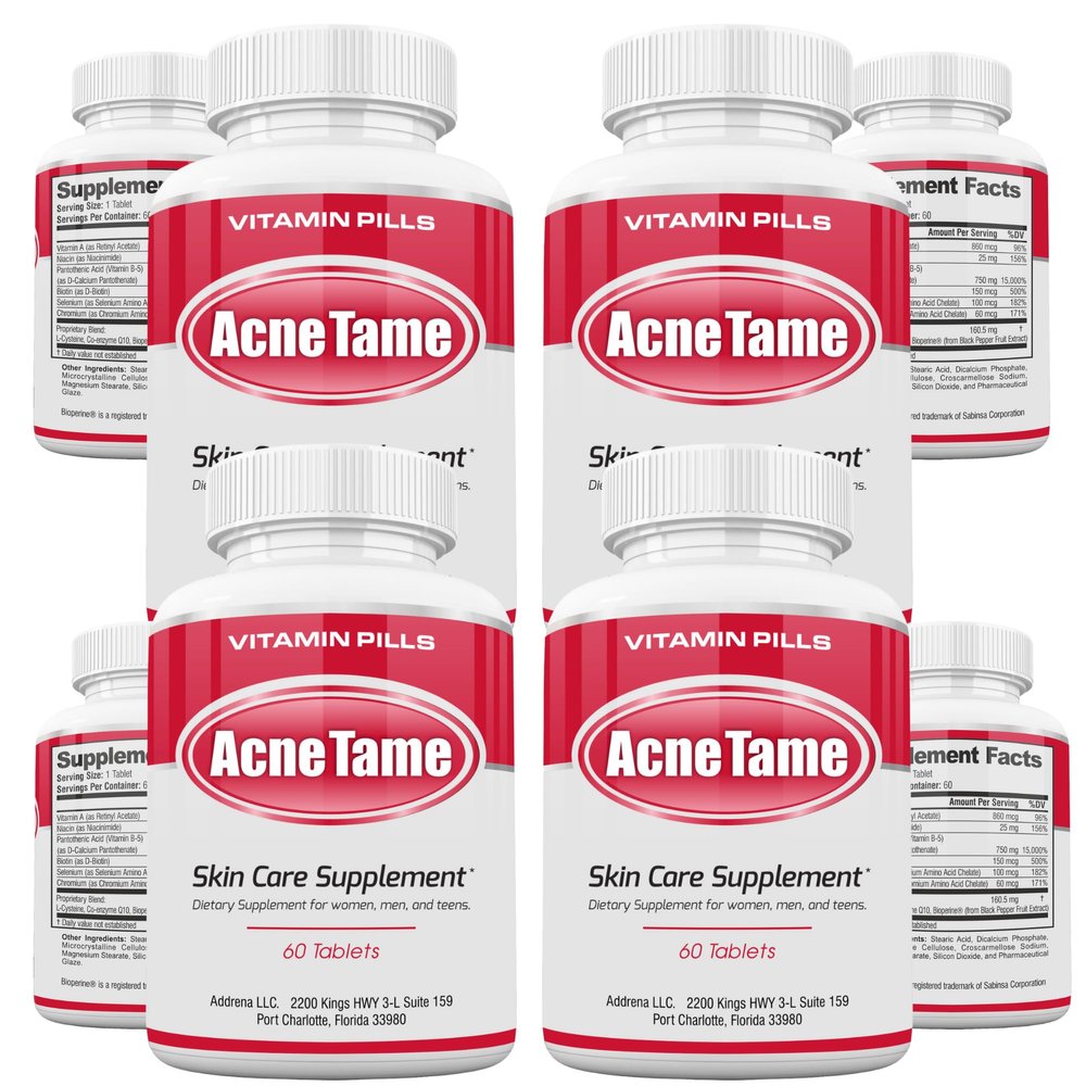 Acnetame Acne Pills Supplement- Clear Skin Vitamins Pill for Oily Skin Treatment, Hormonal Blemishes, Anti Spots & Cystic Acnes Supplements for Women, Men, Teens & Adults- 240 Oral Tablets
