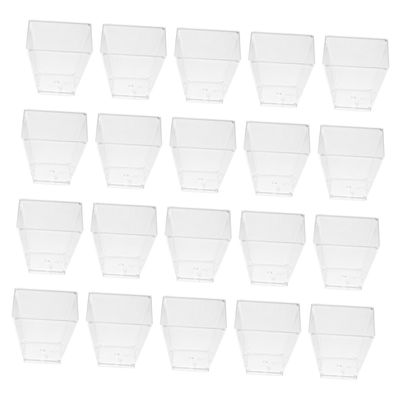 FOMIYES 100pcs Transparent Trapezoid Dessert Cups Disposable Food-grade Portion Cups for Yogurt Mousse Jelly and Appetizers for Parties and Events