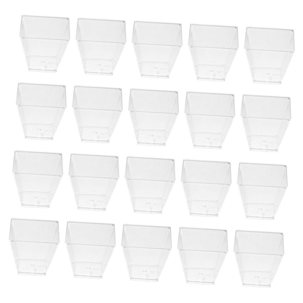 FOMIYES 100pcs Transparent Trapezoid Dessert Cups Disposable Food-grade Portion Cups for Yogurt Mousse Jelly and Appetizers for Parties and Events