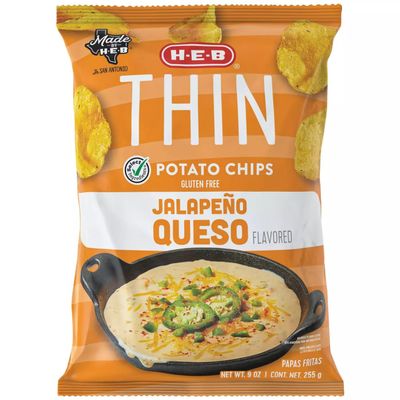 Generic HEB Thin Potato Chips - Jalapeo Queso 9 oz 2 Bags
