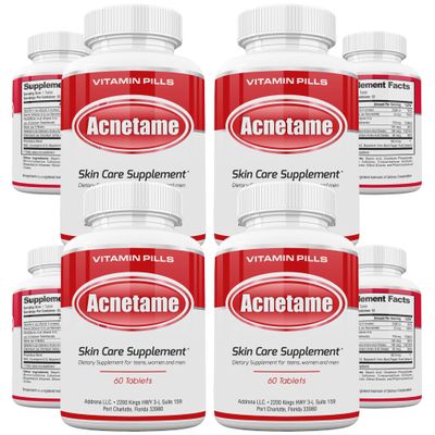 Acnetame 4 Pack- Vitamin Supplements for Acne Treatment- Hormonal Pimple Tablets to Clear Oily Skin for Women, Men, Teens, and Adults
