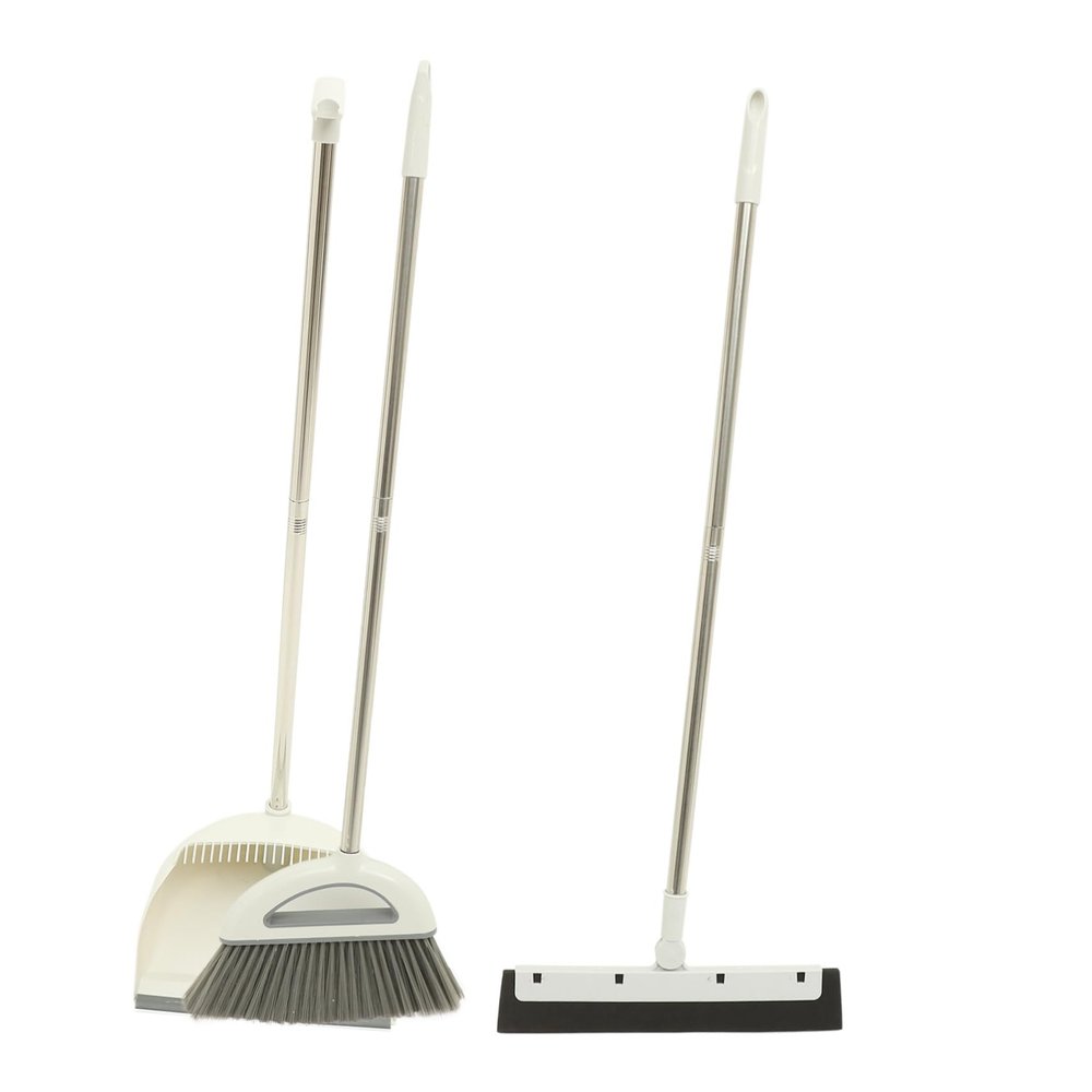 Didiseaon Ergonomic Handle Broom Set Mop Scrub Brushes for Cleaning Home Cleaning Dustpan Kit