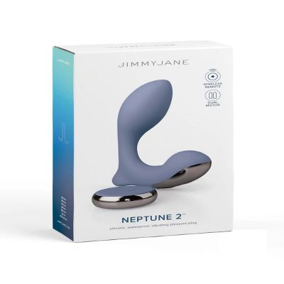 JIMMYJANE Neptune 2 Rechargeable Silicone Dual Vibrating P-Spot and Perineum Massager - Blue