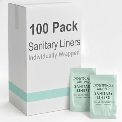 100 Pack Bulk Panty Liners for Homeless, Hospitals | Long Panty Liners for Postpartum, Incontinence, Menstruation Bulk Individually Wrapped Liners for Women