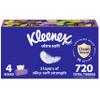 Kleenex Ultra Soft Facial Tissues, 4 Flat Boxes, 180 Tissues per Box, 3-Ply, Packaging May Vary view 1