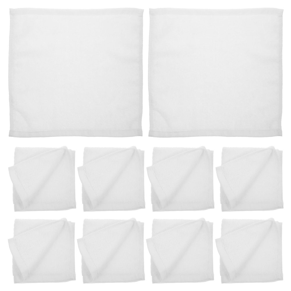 Alipis 10pcs Cotton Hand Towels Multi-Purpose Square Towels for Hotel Restaurant Excellent Absorbency Quick Drying Comfortable for Cleaning Dining Areas