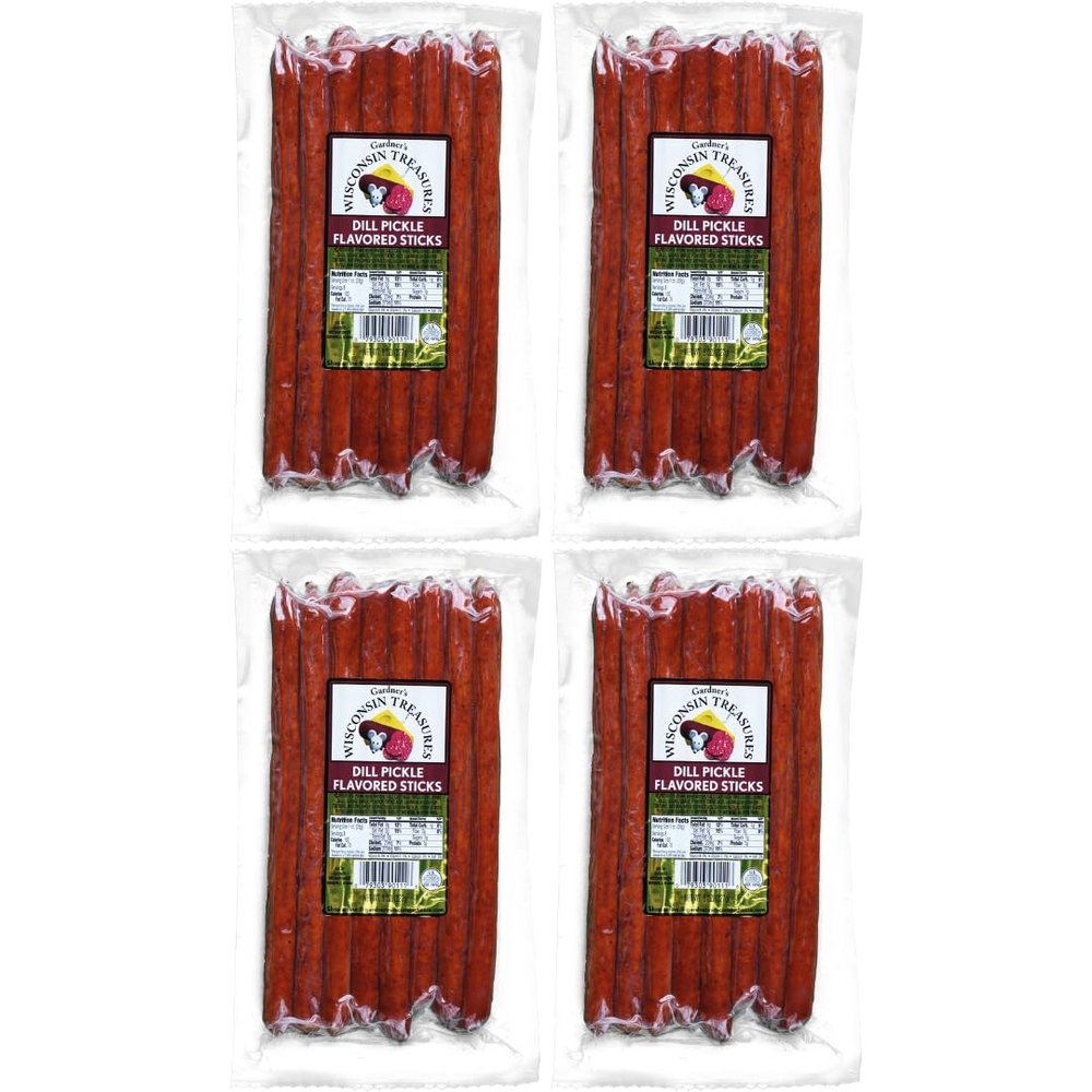 Gardner's Wisconsin Cheese, Meat Sticks (1 Ounce Sticks, 8 Sticks Per Pack - 32 Total Sticks) - Dill Pickle Flavor, Low Carb Snack, Does Not Require Refrigeration