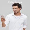 ANRRI Blue Light Glasses Mens Rectangle Semi Rimless Glasses Computer Gaming glasses for men Lightweight Titanium Blue Eyewear view 3