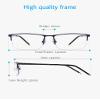 ANRRI Blue Light Glasses Mens Rectangle Semi Rimless Glasses Computer Gaming glasses for men Lightweight Titanium Blue Eyewear view 4