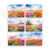Aria Rae Design Tulip Fields Notecard Set, Set of 12, Watercolor greeting cards, assorted cards, tulip notecards, set of blank note cards, all occasion cards, blank inside view 1