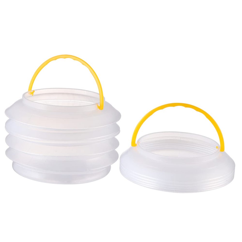 PRETYZOOM 2pcs Plastic Collapsible Water Bucket Portable Stretchable Storage Container for Camping Fishing Outdoor Adventures and Car Washing