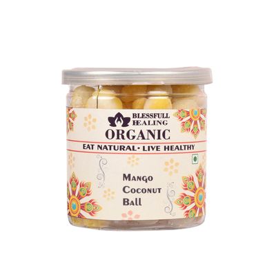 Blessfull Healing Organic Mango Coconut Ball 350 Gram Airtight Container