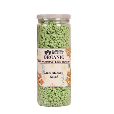 Blessfull Healing Organic Green Madrasi Mukhwas 250 Gram Airtight Container