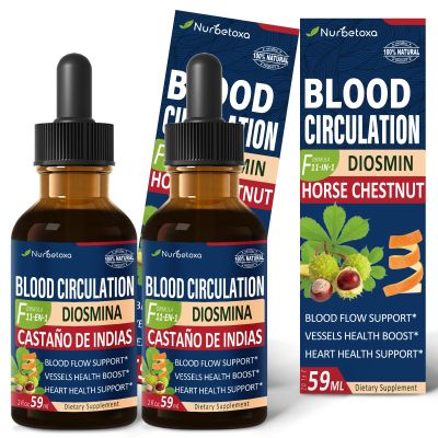 Nurbetoxa Blood Circulation Drops, Nitric Oxide Supplement for Blood Flow, Pressure & Heart Health W/Horse Chestnut Extract Liquid. Castao de Indias y Diosmina para la Circulacion y Varices. 4 oz
