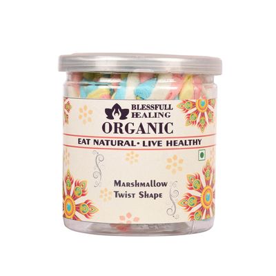 Blessfull Healing Organic Marshmallow Twist Shape 100 Gram Airtight Container