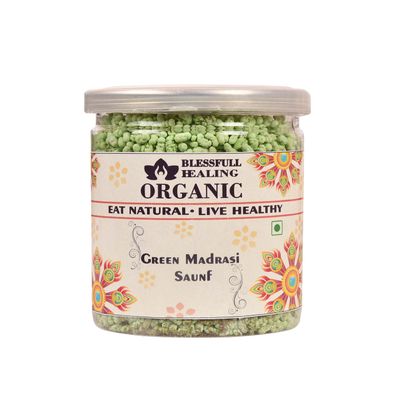 Blessfull Healing Organic Green Madrasi Mukhwas 300 Gram Airtight Container