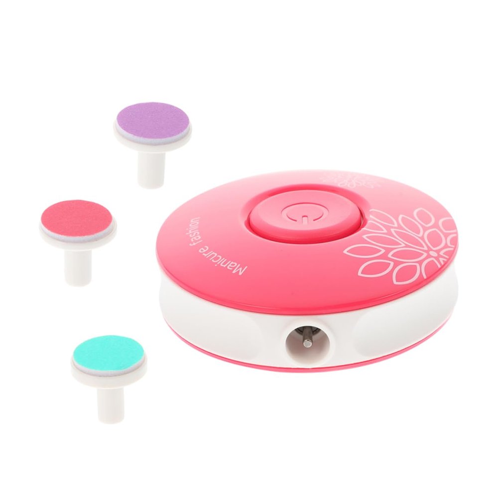 BESTonZON Electric Nail Trimmer for Boy Girl Safe Easy Electric Nail File Kit with Grinding Heads for Manicure Pedicure Gentle Care Tool for Boy Girl Rose Red Design