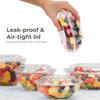 Fit Meal Prep 50 Pack 18 oz Disposable Plastic Clear Salad Bowls with Airtight Lids - To Go for Lunch, Takeout, Party, Catering, Picnic view 4